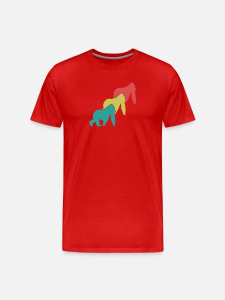 Three Monkeys Silhouettes Retro - Men's Premium Organic T-Shirt - red