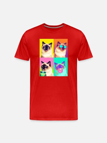 Cats Sacred Birman Cat - Men's Premium Organic T-Shirt - red