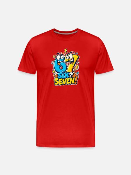 Jugendwort 67 Six Seven - Männer Premium Bio T-Shirt - Rot