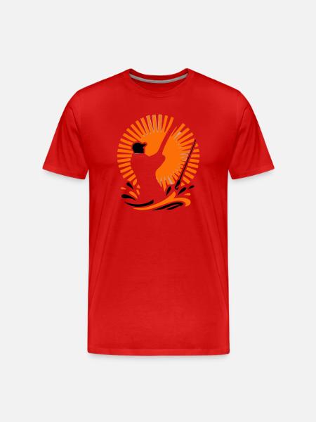 Icône de silhouette de pêcheur - T-shirt bio Premium Homme - rouge