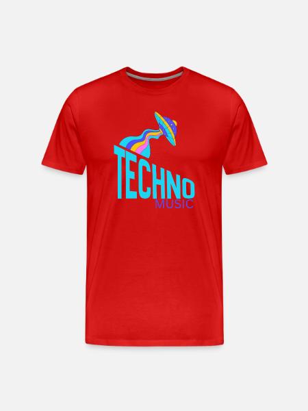 UFO Neon Techno Beam - T-shirt bio Premium Homme - rouge