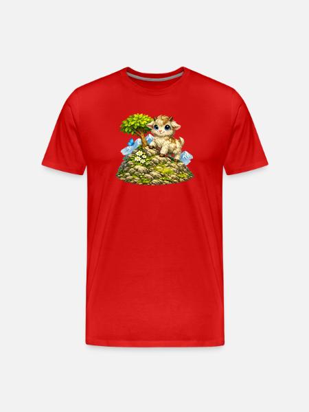 Cuddly goat on the mountain - Men's Premium Organic T-Shirt - red
