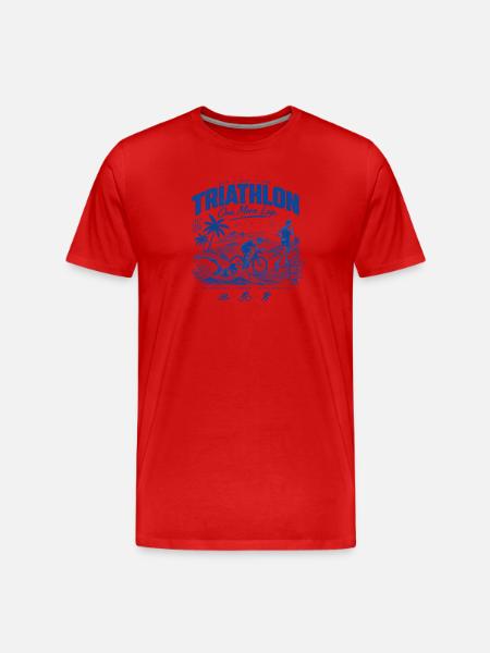 Triathlon Noch Eine Runde - Männer Premium Bio T-Shirt - Rot