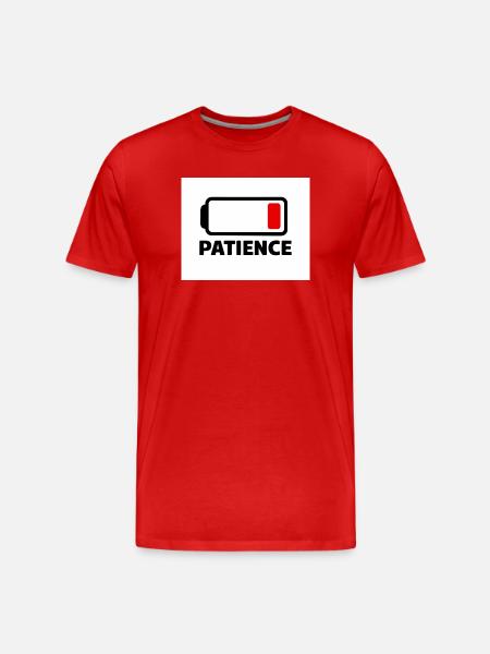 PATIENCE Batterie Icon mit Schrift - Männer Premium Bio T-Shirt - Rot