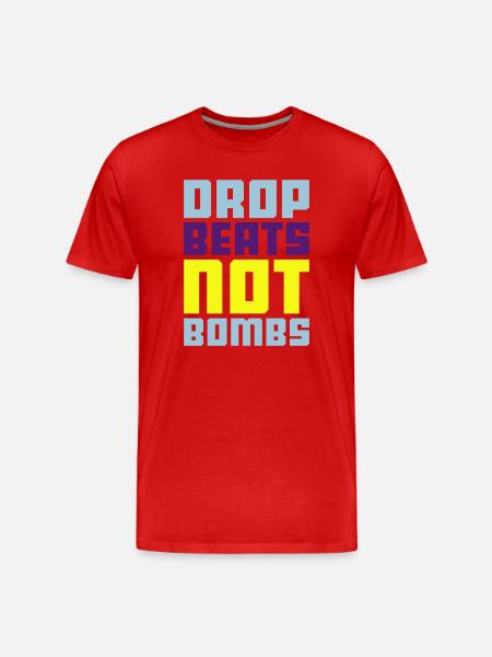 drop beats not bombs - Men's Premium Organic T-Shirt - red