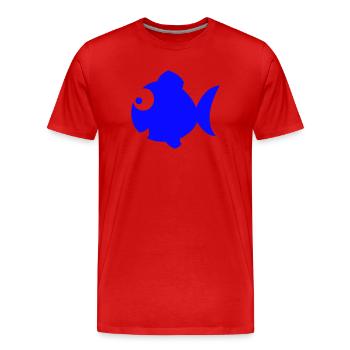 Happy Blue Fish - Men's Premium Organic T-Shirt - red - Front - Damien (186cm)