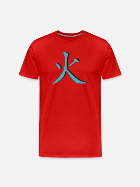 Fire Kanji 3D - Men's Premium Organic T-Shirt - red