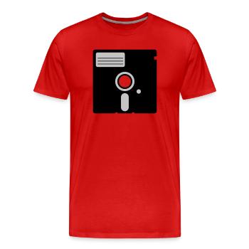 retro floppy disk - Men's Premium Organic T-Shirt - red - Front - Damien (186cm)