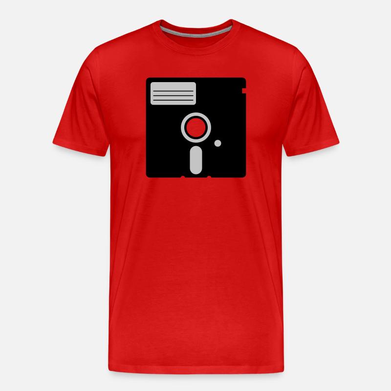 retro floppy disk - Männer Premium Bio T-Shirt - Rot