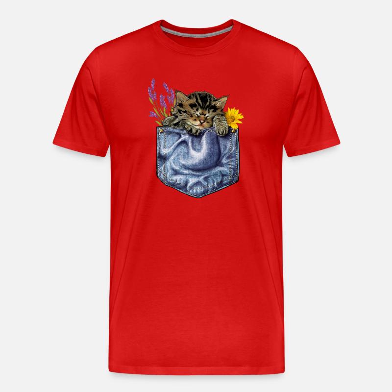 Kätzchen Tasche - Männer Premium Bio T-Shirt - Rot