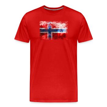 Norwegische Flagge - Männer Premium Bio T-Shirt - Rot - Vorne - Damien (186cm)