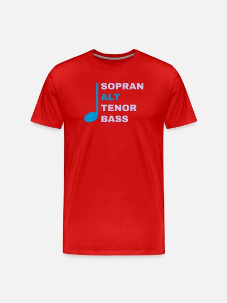 SATB mit Note - Alt - Männer Premium Bio T-Shirt - Rot