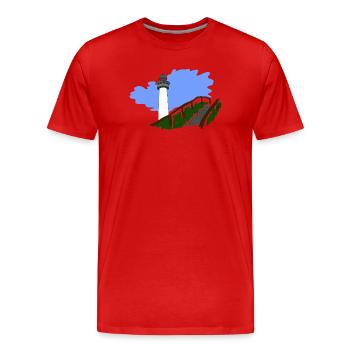 lighthouse - Men's Premium Organic T-Shirt - red - Front - Damien (186cm)
