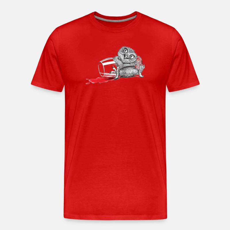 Beschwipste Eule - Männer Premium Bio T-Shirt - Rot