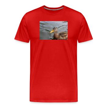 Canard caneton canard sauvage affiche animal affiche cadeau - T-shirt bio Premium Homme - rouge - Devant - Damien (186cm)