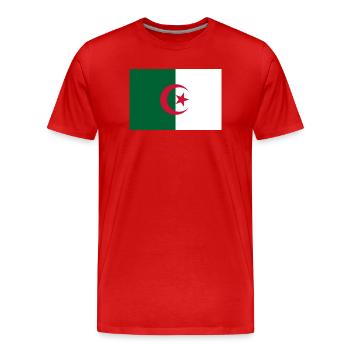 autocollant drapeau de l’Algérie Aufkleber Algérie autocollant - T-shirt bio Premium Homme - rouge - Devant - Damien (186cm)