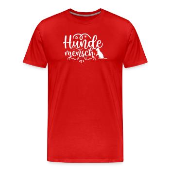 Dog man - Men's Premium Organic T-Shirt - red - Front - Damien (186cm)