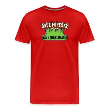 Save the forests - save the climate! - Men's Premium Organic T-Shirt - red - Front - Damien (186cm)