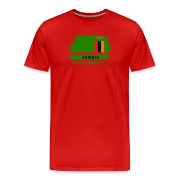 zambia flag - Men's Premium Organic T-Shirt - red - Front - Damien (186cm)