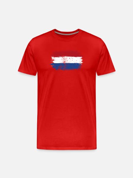 Dutch Flag Brush Stroke - Men's Premium Organic T-Shirt - red