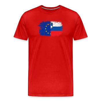 Fusion des drapeaux UE-Slovénie - T-shirt bio Premium Homme - rouge - Devant - Damien (186cm)