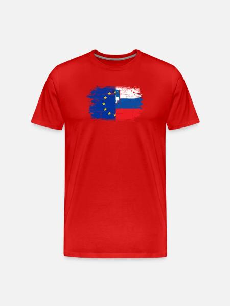 EU-Slovenia Flag Fusion - Men's Premium Organic T-Shirt - red