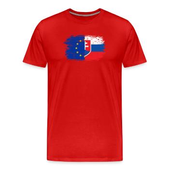 EU Slowakei Flagge Fusion - Männer Premium Bio T-Shirt - Rot - Vorne - Damien (186cm)