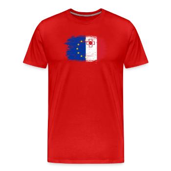 EU Japan Flagge Fusion Kreuz - Männer Premium Bio T-Shirt - Rot - Vorne - Damien (186cm)