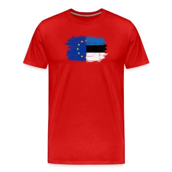 Fusion der EU-deutschen Flagge - Männer Premium Bio T-Shirt - Rot - Vorne - Damien (186cm)