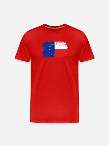 Fusion der EU-Frankreich-Flagge - Männer Premium Bio T-Shirt - Rot