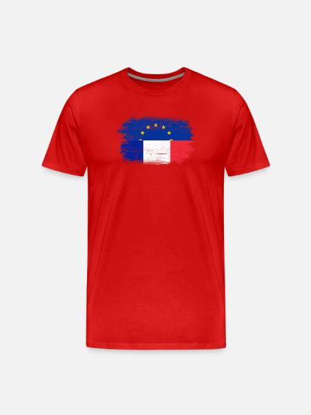 Brushstroke EU France Flag Mashup - Men's Premium Organic T-Shirt - red