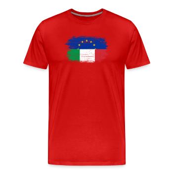 UE Italie Pinceau Drapeau Fusion - T-shirt bio Premium Homme - rouge - Devant - Damien (186cm)