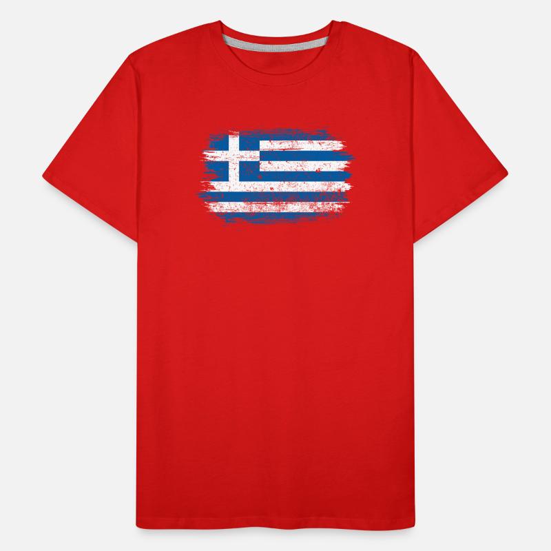Drapeau grec brossé T-shirt bio Premium Homme
