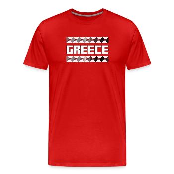 Grèce Pays Îles Hellas Symbole Cadeau - T-shirt bio Premium Homme - rouge - Devant - Damien (186cm)