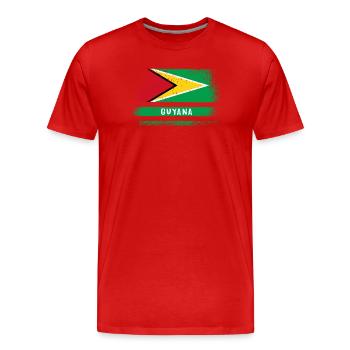 Drapeau vintage guyanais - T-shirt bio Premium Homme - rouge - Devant - Damien (186cm)
