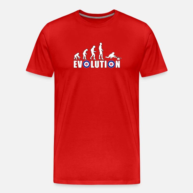 EVOLUTION CURLING Eisstockschießen Geschenk Winter - Männer Premium Bio T-Shirt - Rot