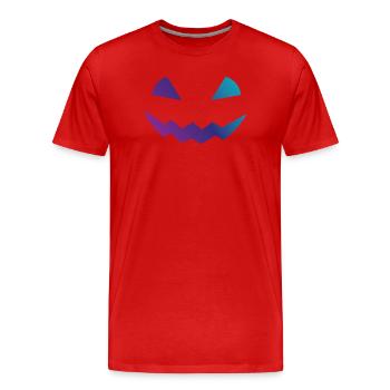 Halloween Kürbis Design Gesicht verkleidungen - Männer Premium Bio T-Shirt - Rot - Vorne - Damien (186cm)
