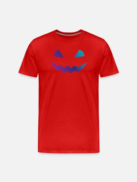 Halloween Pumpkin Design Face Disguise - Men's Premium Organic T-Shirt - red