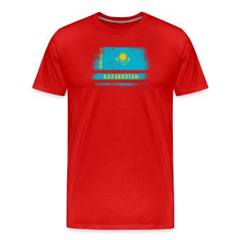 Design de drapeau vintage du Kazakhstan - T-shirt bio Premium Homme - rouge - Devant - Damien (186cm)