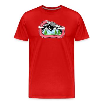 Montagnes Montagnes Sommets de montagne - T-shirt bio Premium Homme - rouge - Devant - Damien (186cm)