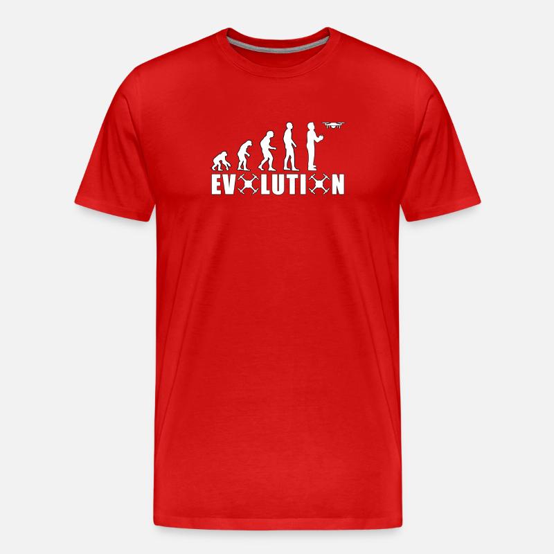 EVOLUTION DROHNE Geschenk Bodenpilot Fliegen - Männer Premium Bio T-Shirt - Rot