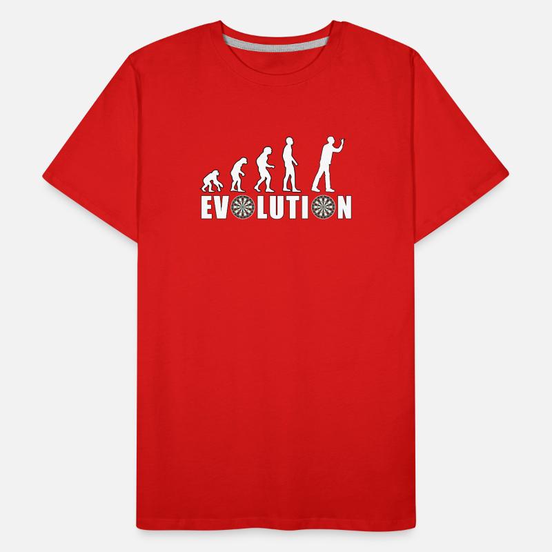 EVOLUTION DARTS Spiel Pfeil Dartscheibe Geschenk Männer Premium Bio T-Shirt