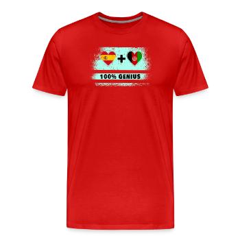 Spanien und Afghanistan Flagge 100% genial - Männer Premium Bio T-Shirt - Rot - Vorne - Damien (186cm)