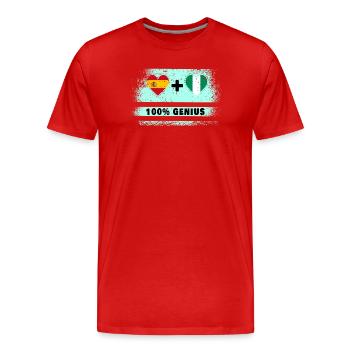 Spanien und Nigeria Flagge 100% genial - Männer Premium Bio T-Shirt - Rot - Vorne - Damien (186cm)