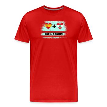 L’Espagne et le Liban drapeaux 100 % génie - T-shirt bio Premium Homme - rouge - Devant - Damien (186cm)