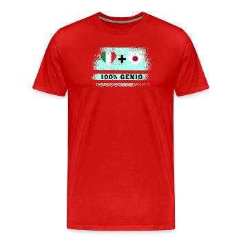 Italien und Japan 100% geniale Flagge - Männer Premium Bio T-Shirt - Rot - Vorne - Damien (186cm)