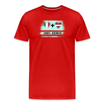 Italy and Latvia 100% genius flag - Men's Premium Organic T-Shirt - red - Front - Damien (186cm)