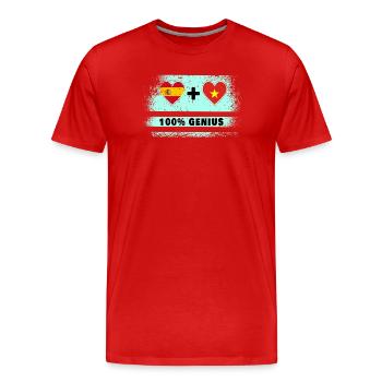Spanien und Vietnam 100% Flaggengenie - Männer Premium Bio T-Shirt - Rot - Vorne - Damien (186cm)