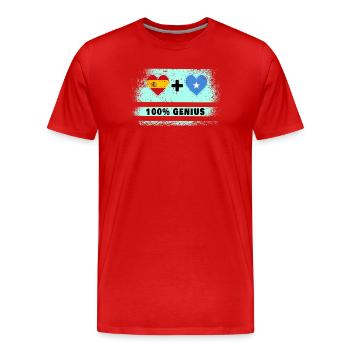 Spanien und Somalia Flagge 100% genial - Männer Premium Bio T-Shirt - Rot - Vorne - Damien (186cm)