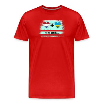 Ruanda und die Niederlande 100% Genius Flagge - Männer Premium Bio T-Shirt - Rot - Vorne - Damien (186cm)